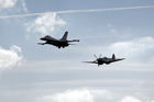 F-16 and Spitfire in formation