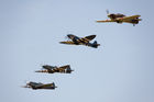 Hurricane and Spitfires in formation
