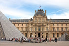 Pavillon Richelieu and the Glass Pyramid in the Louvre
