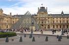 Pavillon Richelieu and the Glass Pyramid in the Louvre
