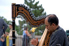 Harp player outside Sacr�-Coeur