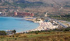 Panoramic of Mellieha Bay beach and surrounding area