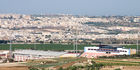 View of the Maltese national football stadium, as seen from Mdina