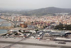 View from Great Siege Tunnels across Gibraltar airport and into La Linea de la Concepcion