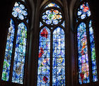 Stained glass by Chagall inside Reims cathedral