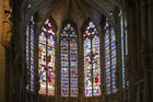 Stained glass within Basilica of St Nazaire and St Celse 