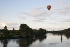 Hot-air balloon over the Loire river