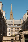 Buildings inside the walled city with Saint-Malo Cathedral in the background