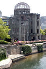 A-Bomb Dome with modern Hiroshima as background (blast epicentre is just behind the dome)
