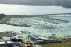 View of Westhaven Marina and Auckland Bridge from the Skytower