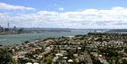 View of Auckland skyline and Harbour Bridge from Mt Victoria