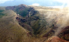 Volcanic crater rift from the air