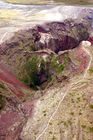 Volcanic crater rift from the air