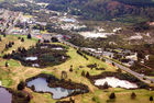 Hotel Geyserland and golf course from the air