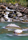 Rocks in the Haast River by Thunder Creek Falls