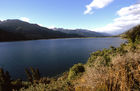 Lake Wanaka with Mt Aspiring National Park as background 