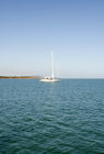 Yacht seen on the way to Snorkel Island