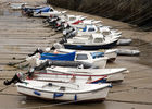 Tenby harbour at low tide
