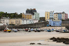 New and old... Tenby harbour at low tide