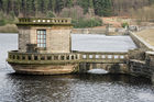 Buildings at the Ladybower Reservoir dam