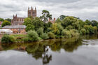 Hereford cathedral and the River Wye